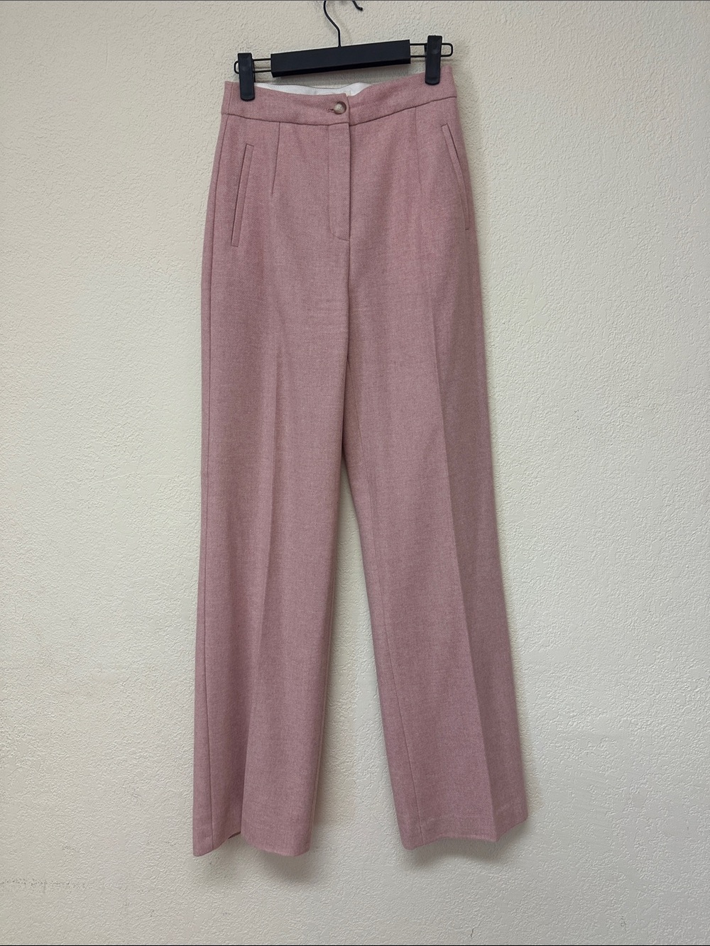 Sezane High-Rise Wide Leg Women’s Pants in Dusty Rose size XS